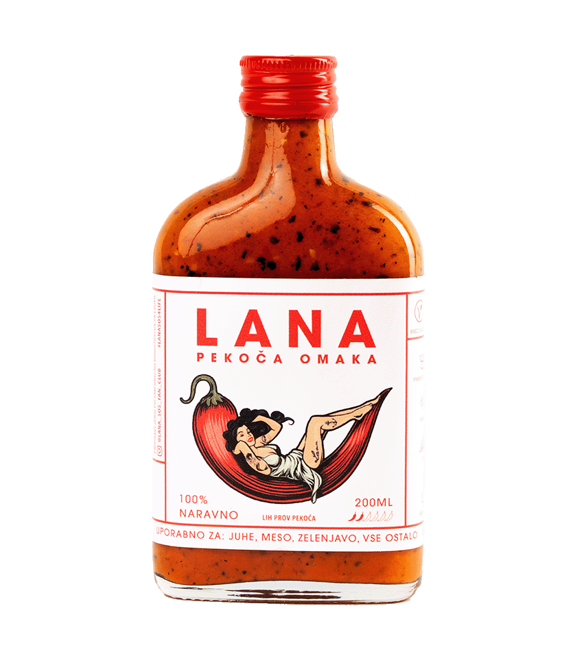 Lana SOS Original je slovenska fermentirana čili omaka z dimljenimi in citrusnimi notami, ročno izdelana na Vrhniki.