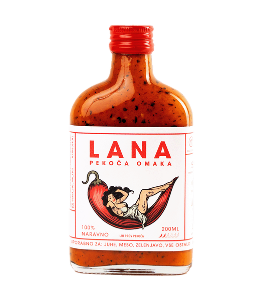 Lana SOS Original je slovenska fermentirana čili omaka z dimljenimi in citrusnimi notami, ročno izdelana na Vrhniki.