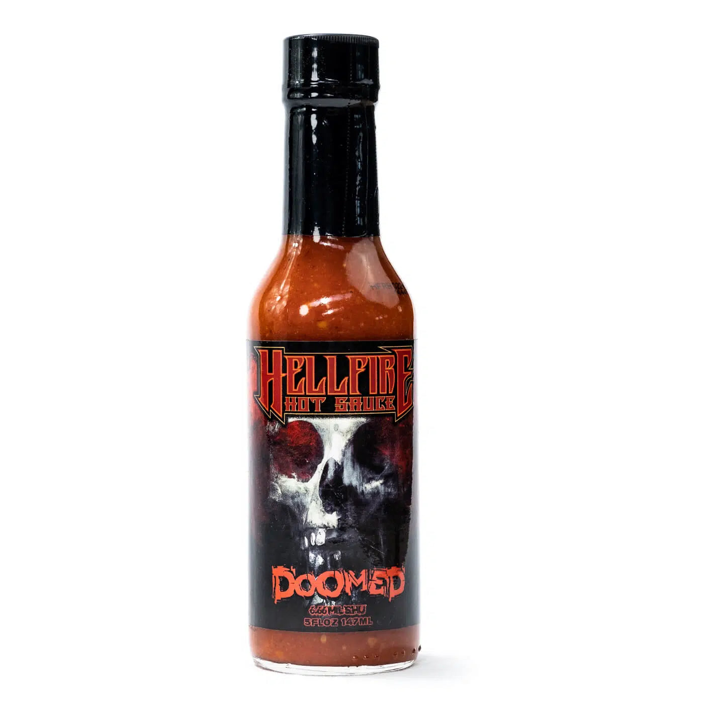 Hellfire Hot Sauce Doomed, najmočnejša pekoča omaka na svetu z 2,76 milijona Scovillov, narejena iz čilijev Trinidad Scorpion, habanero in čili ekstrakta 6,66 milijona SHU.