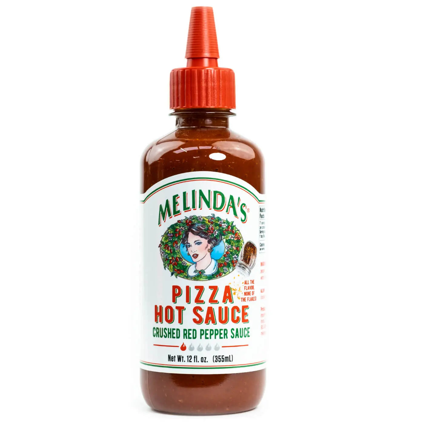 Melinda's Pizza Hot Sauce je kanček pekoča omaka z rdečo papriko, česnom in kajensko papriko, popolna za pico, kalzone, testenine in marinare.