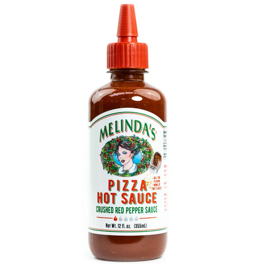 Melinda's Pizza Hot Sauce je kanček pekoča omaka z rdečo papriko, česnom in kajensko papriko, popolna za pico, kalzone, testenine in marinare.