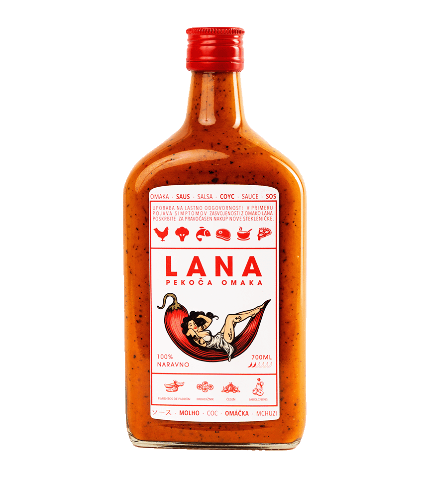 Lana SOS Original je slovenska fermentirana čili omaka z dimljenimi in citrusnimi notami, ročno izdelana na Vrhniki.