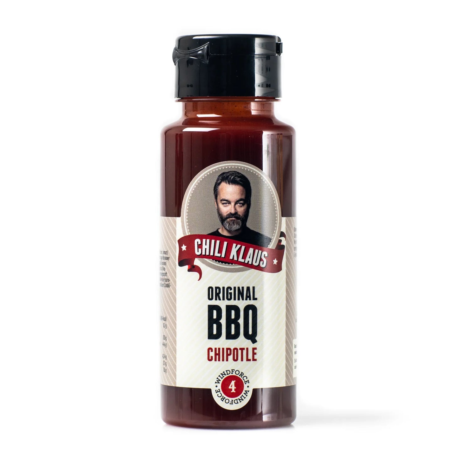 Chili Klaus BBQ Chipotle omaka z dimljenimi chipotle čiliji za burgerje, rebrca, pulled pork in jedi z žara.