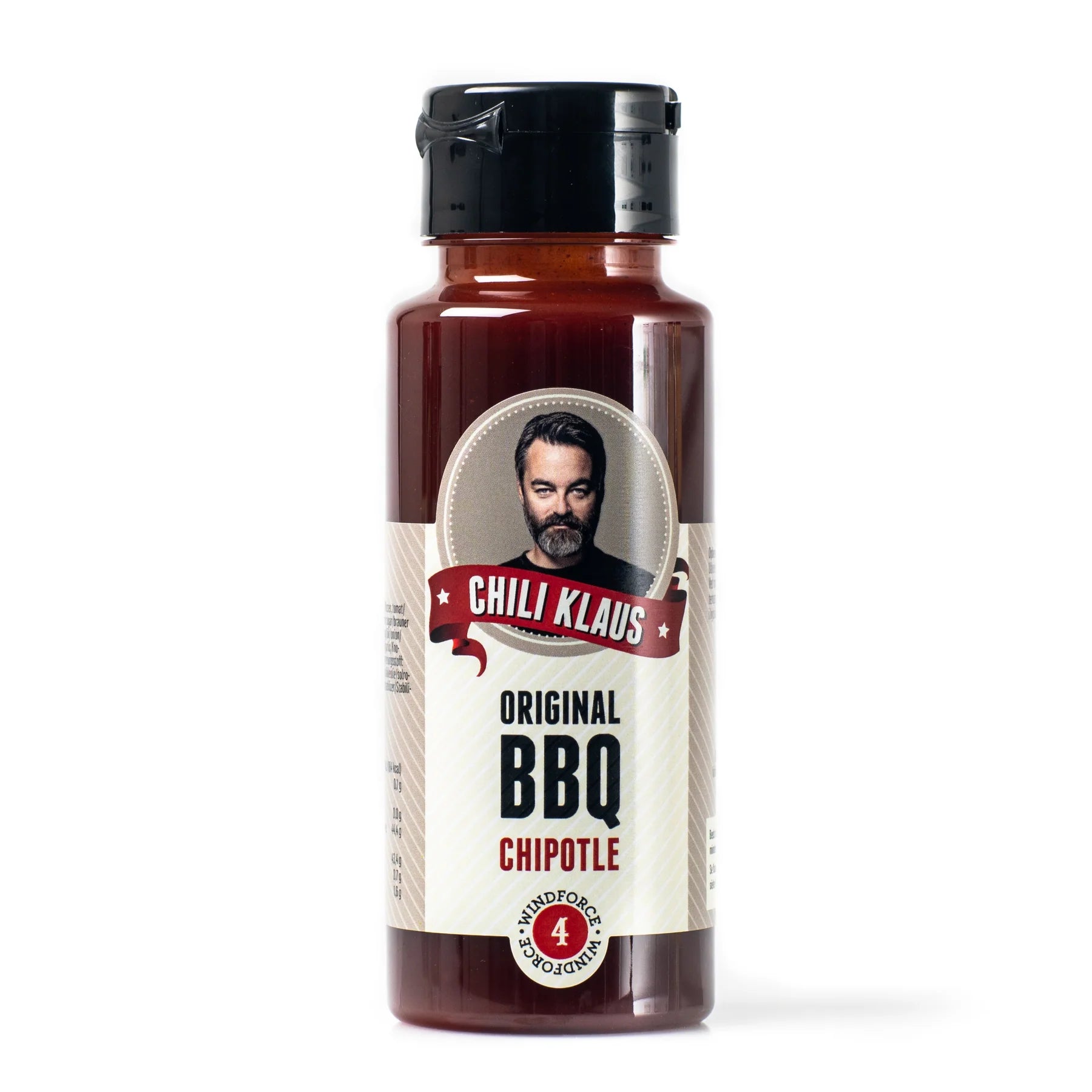 Chili Klaus BBQ Chipotle omaka z dimljenimi chipotle čiliji za burgerje, rebrca, pulled pork in jedi z žara.