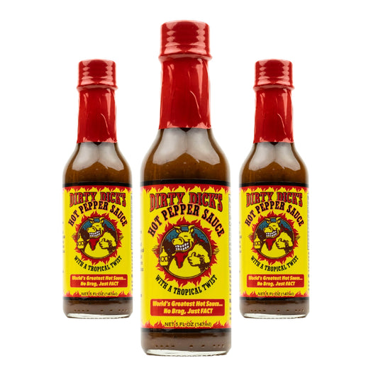 Dirty Dick's Hot Sauce je pekoča omaka s tropskim okusom manga, ananasa in banan, znana iz oddaje Hot Ones, z uravnoteženim razmerjem med pikantnostjo in sladkostjo.