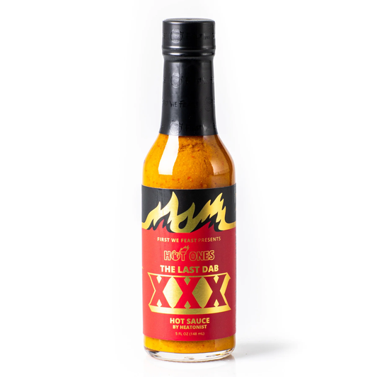 Hot Ones The Last Dab XXX pekoča omaka združuje najpekočejše čilije na svetu in se priporoča samo resnim ljubiteljem.