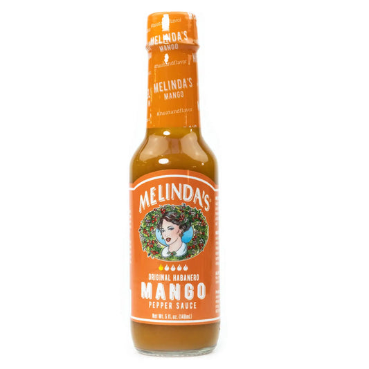 Melinda's Mango je pekoča sadna omaka z mangom in habanero čilijem, popolna za ribe, salse, margarite in eksotične jedi.