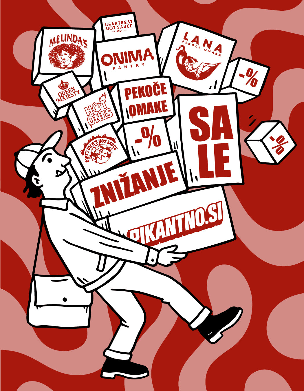 Grafika za znižane pekoče čili omake v ponudbi pikantno.si